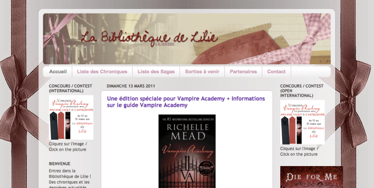 [Partenaire] La bibliothèque de Lilie - Site