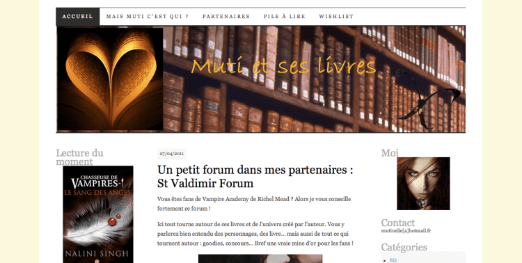 [Partenaire] Muti et ses livres - Site