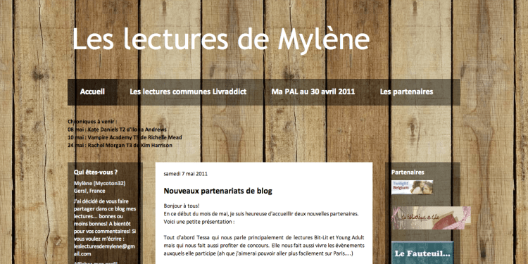 [Partenaire] Les lectures de Mylène - Site